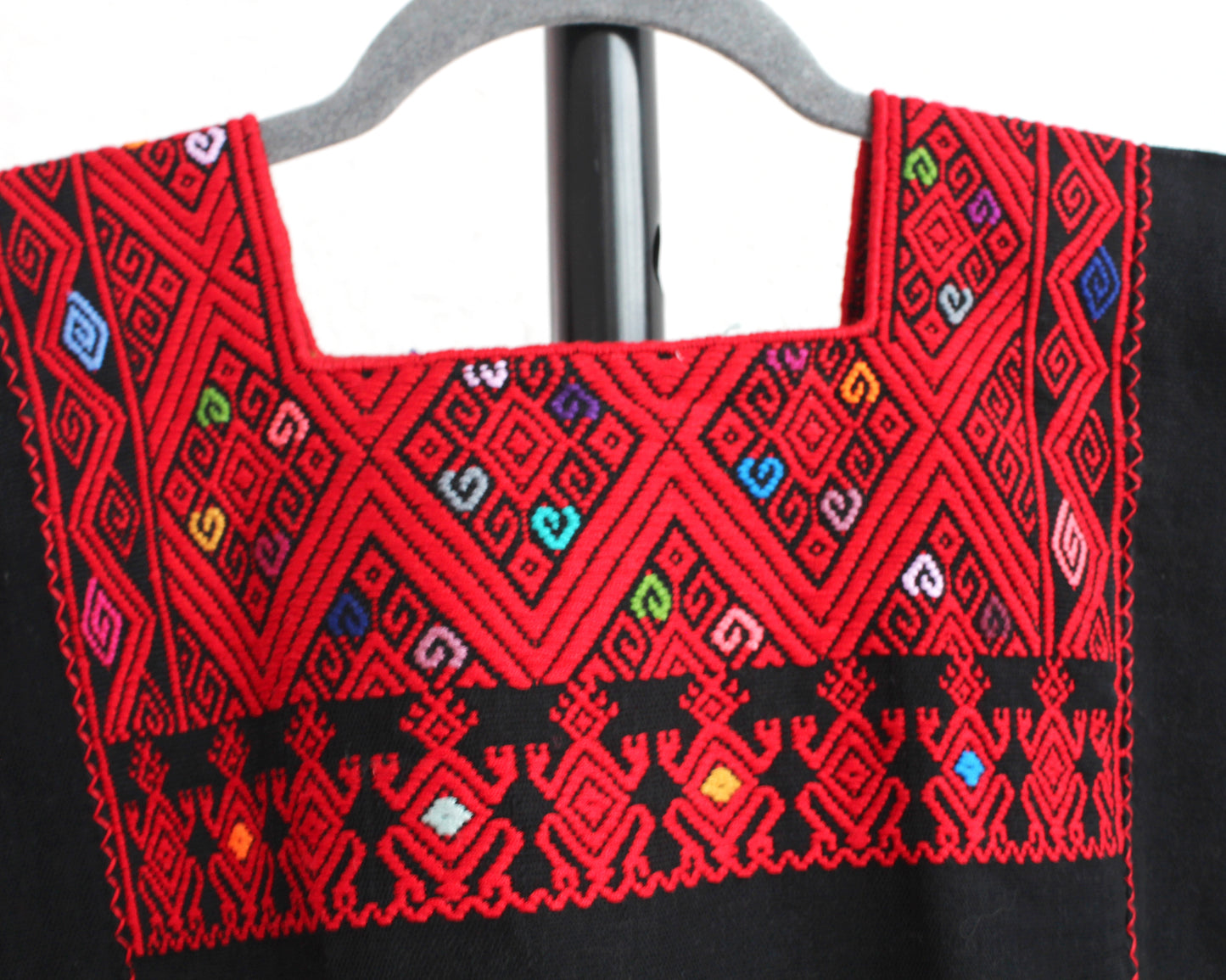 Top Telar de Cintura Pejel Rojo Negro