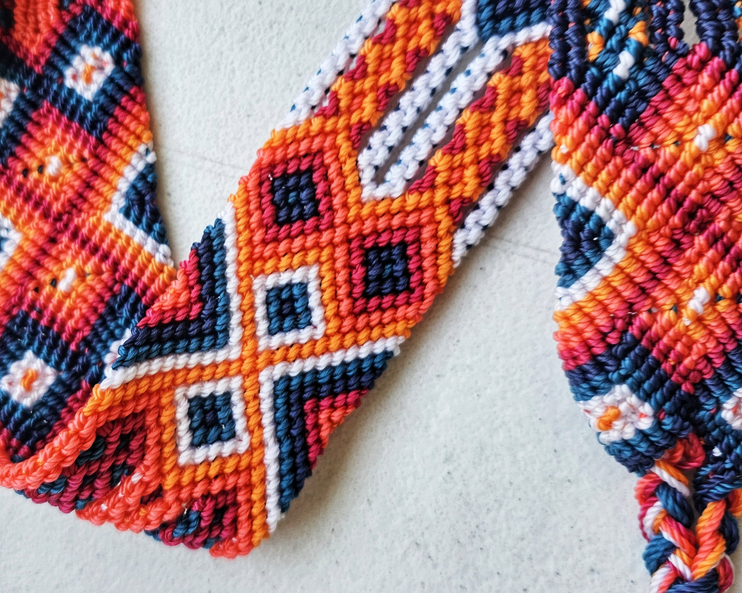 Cinta tejida Azul Marino Rojo Blanco