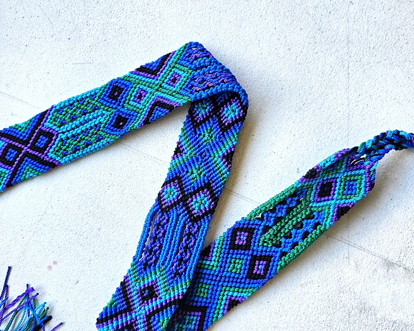 Cinta tejida Morado Turquesa