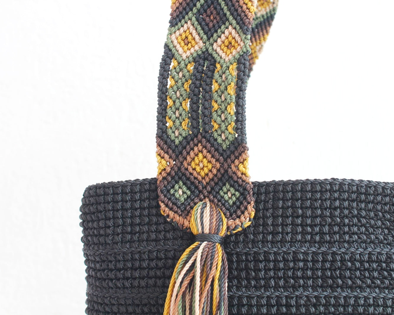 Bolso de mano Negro Verde Café
