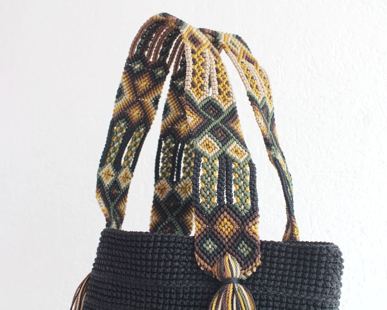 Bolso de mano Negro Verde Café