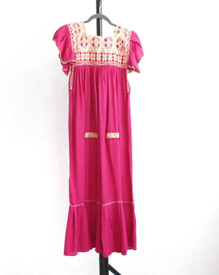 Vestido Cristina Pejel Rosa Mexicano