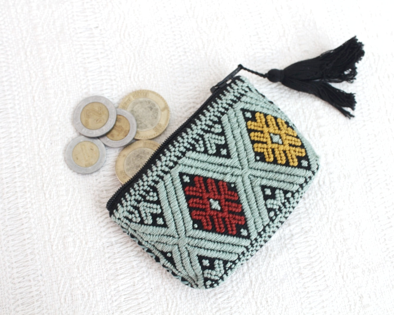 Mini Monedero Estrellas Verde Menta