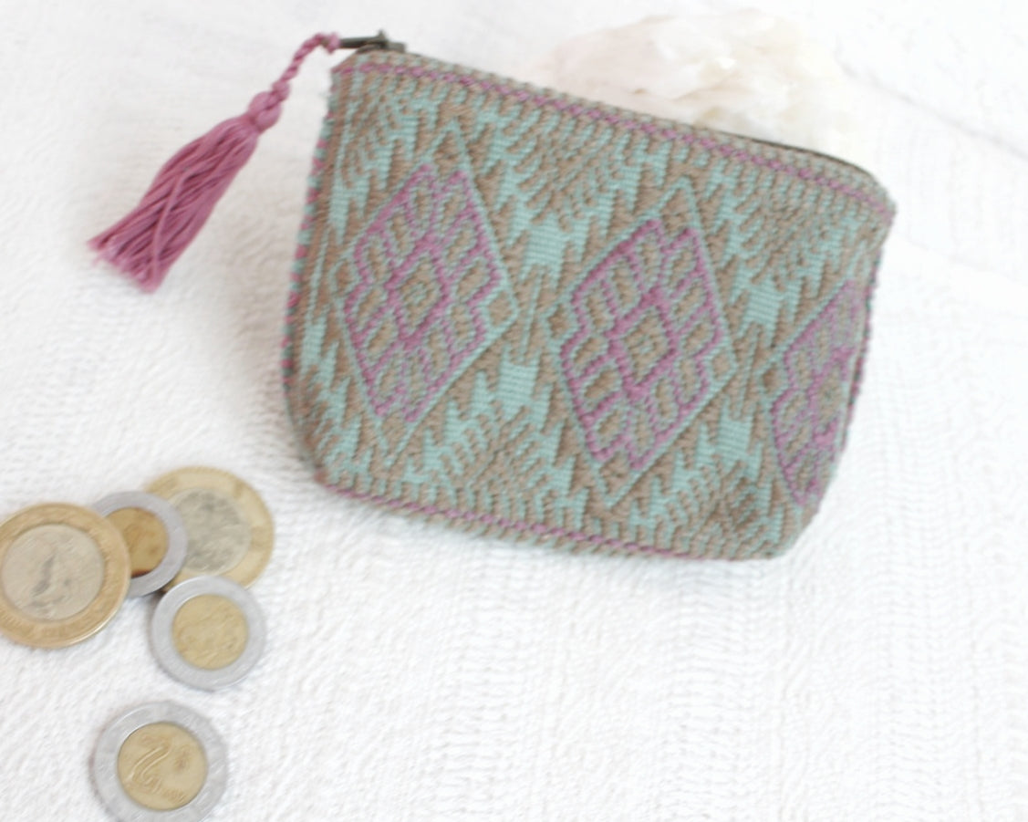 Monedero Estrellas Menta Rosa