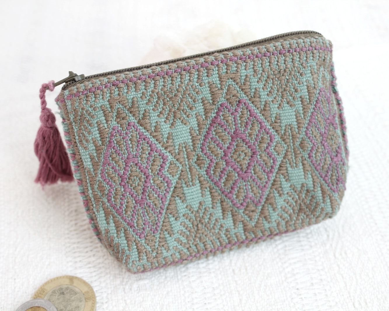 Monedero Estrellas Menta Rosa