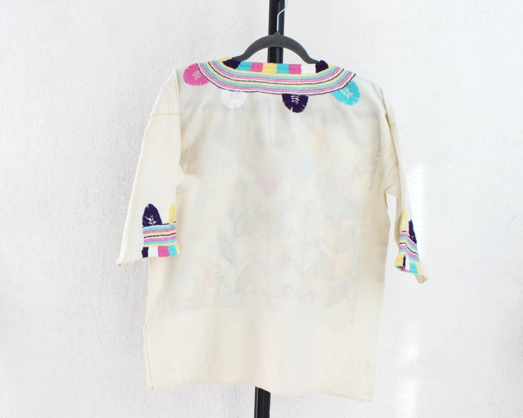 Blusa Milpa Azul Lila Rosa Pastel CH - M