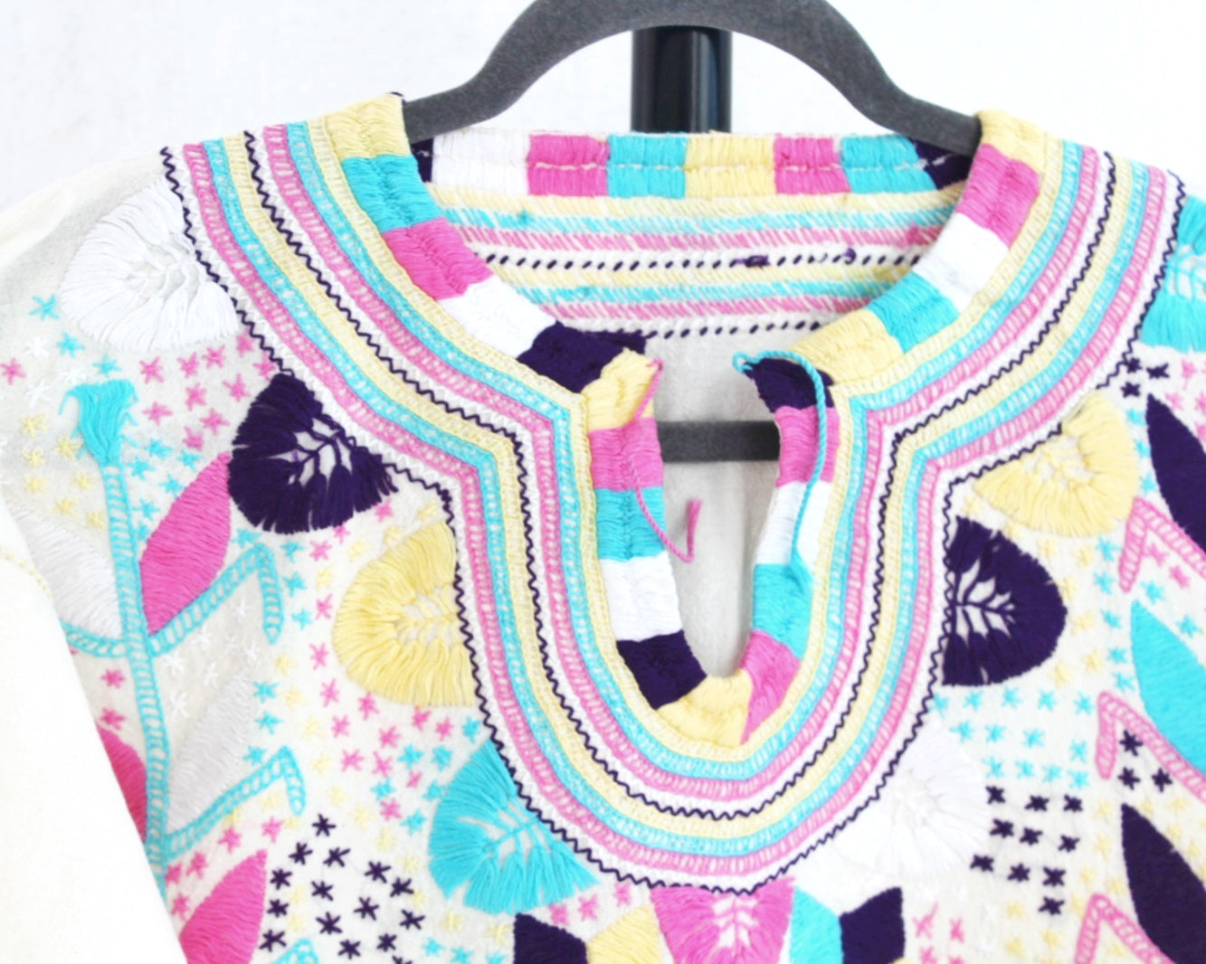 Blusa Milpa Azul Lila Rosa Pastel CH - M