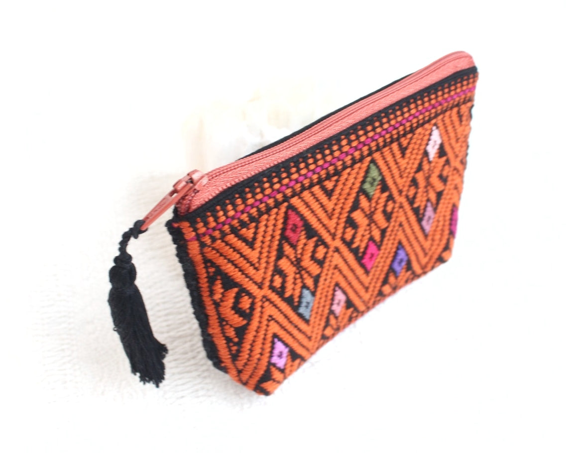 Monedero Estrellitas Naranja Negro