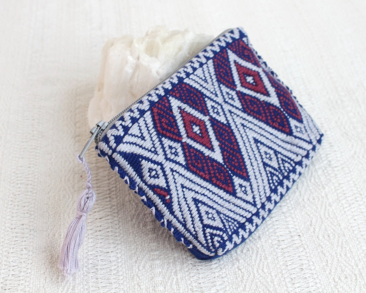 Monedero Pejel Blanco Azul Rosa