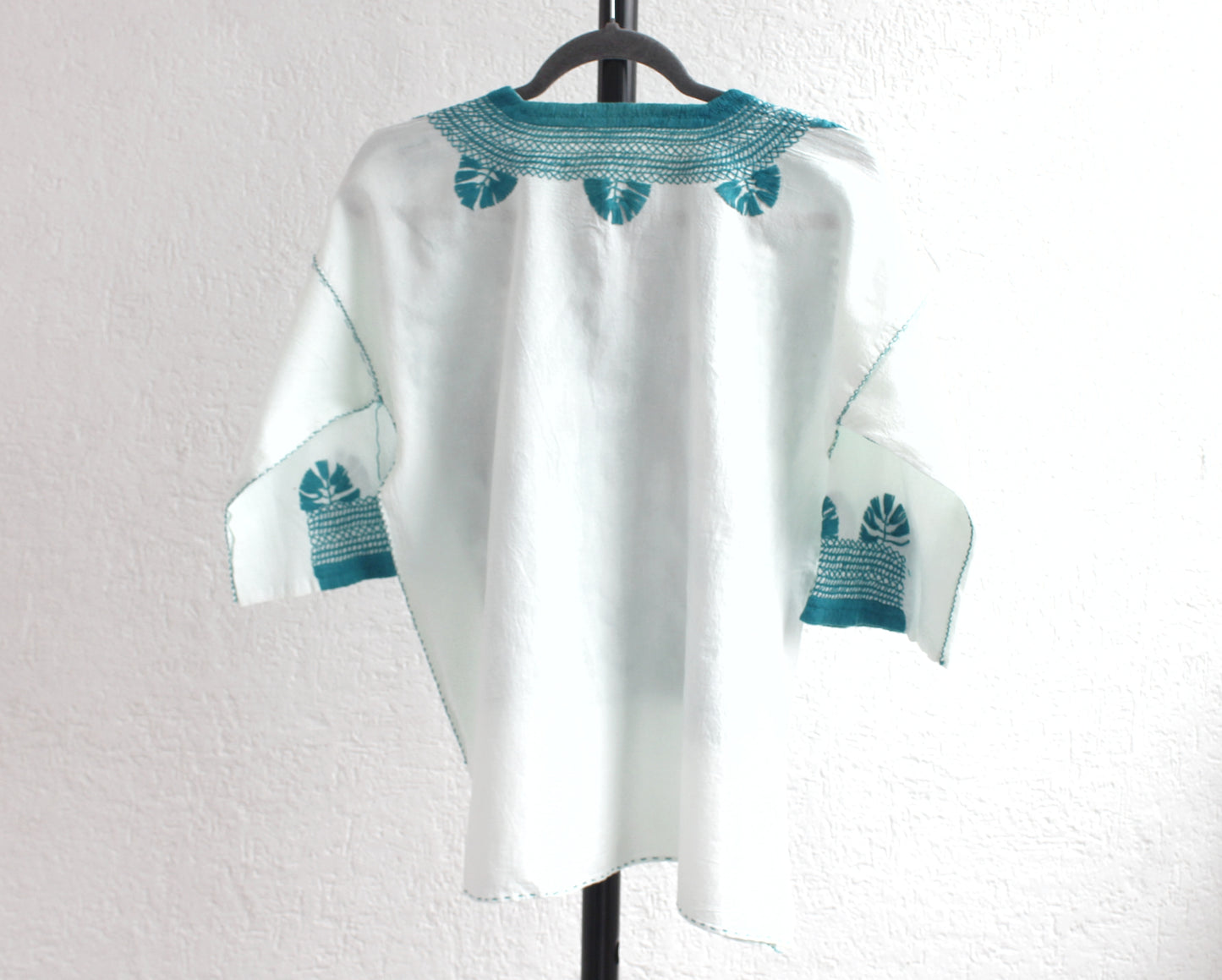 Blusa Milpa Manta Flores Turquesa CH - M