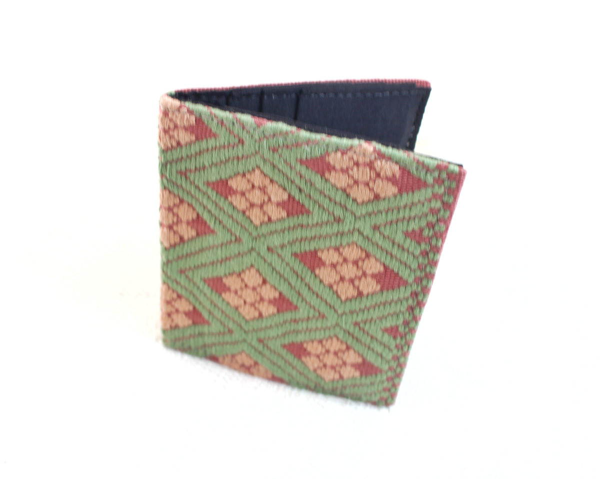 Tarjetero Flores Beige Verde