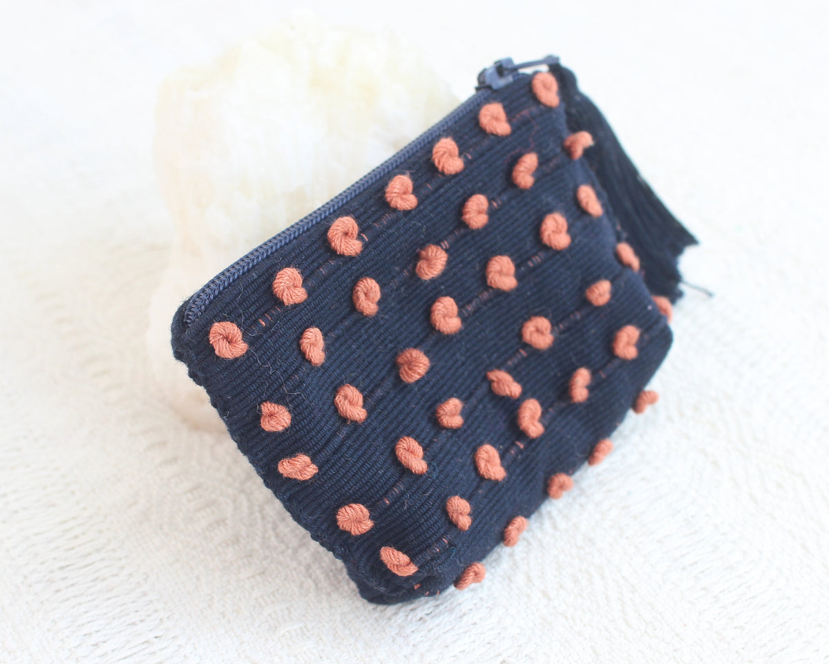 Mini Monedero Nuditos Azul Marino Naranja