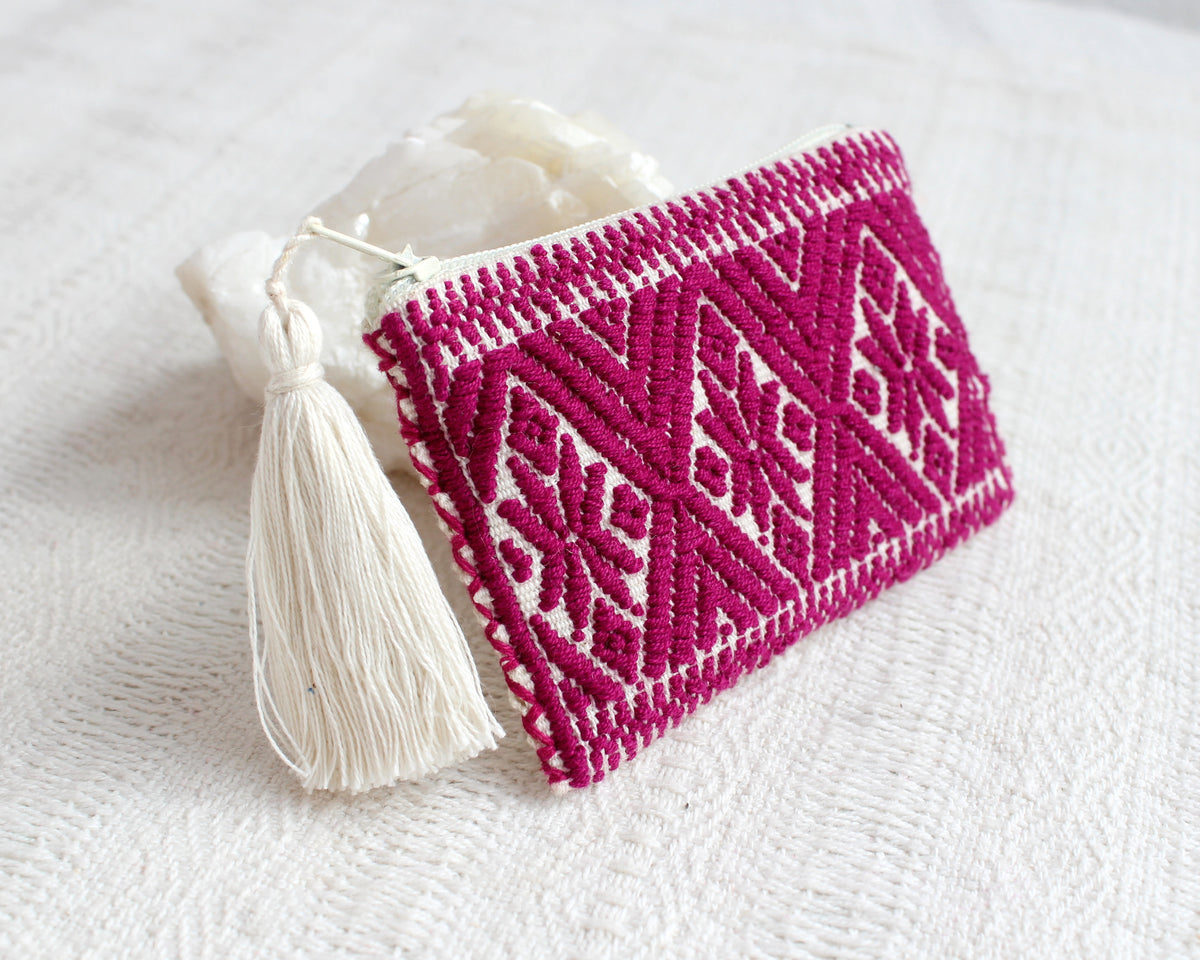 Mini Monedero Estrellitas Blanco Violeta