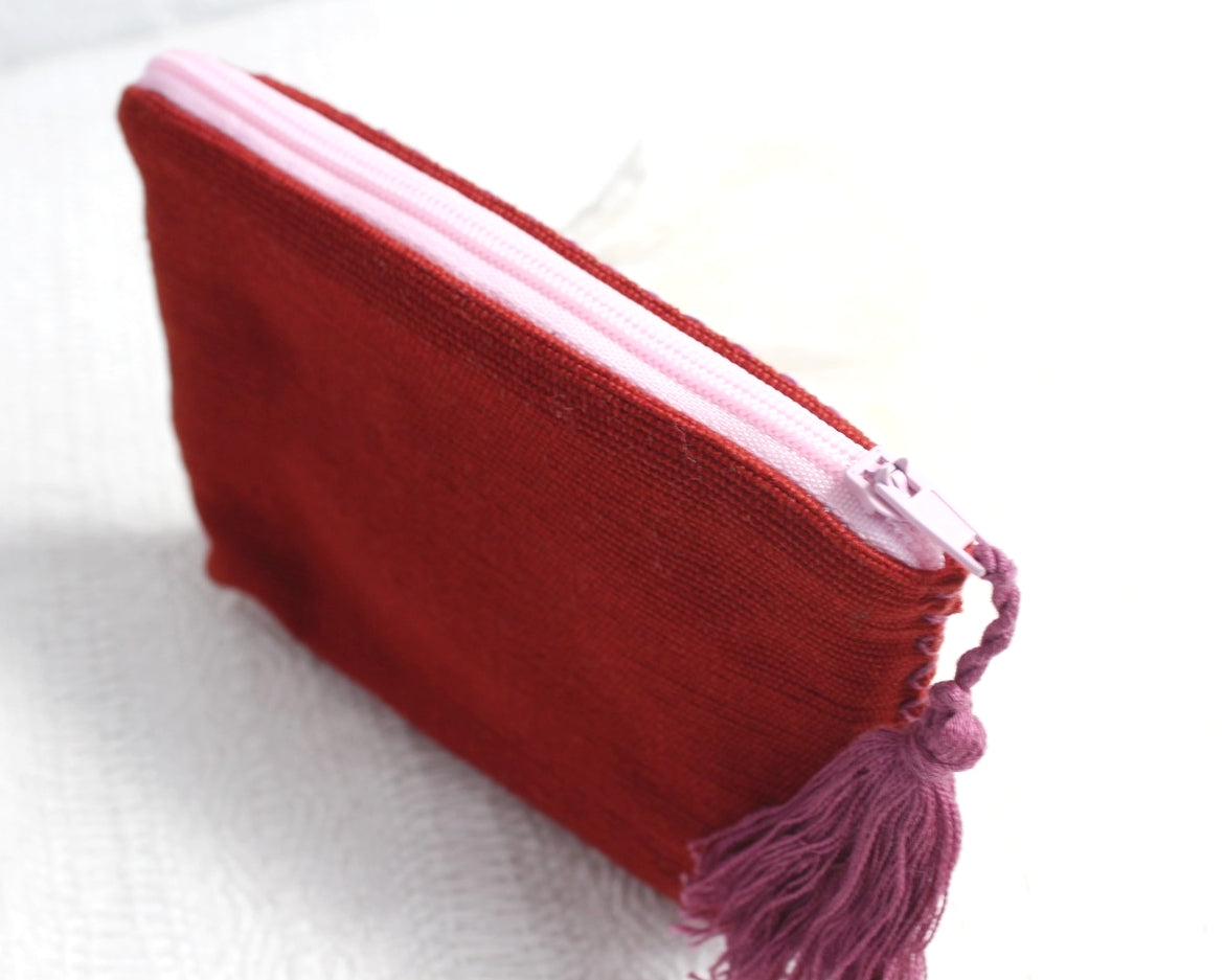 Monedero Flores Rosa Crema