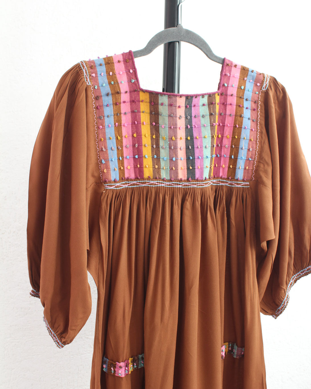 Vestido Nuditos 3/4 Manga Marrón