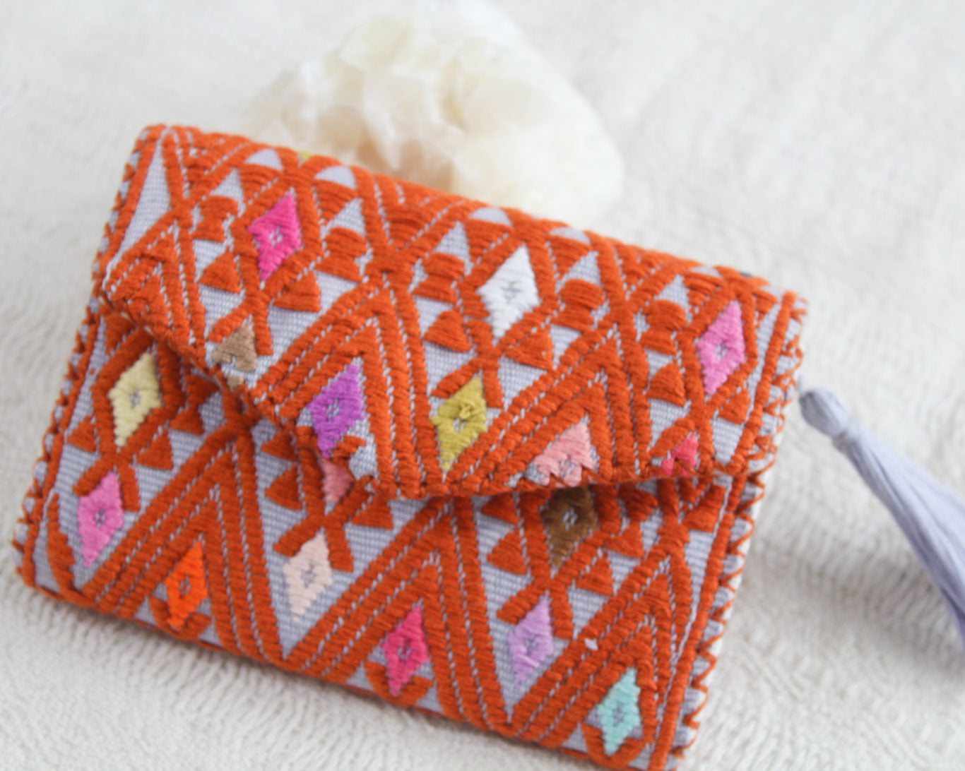 Cartera Estrellas D Naranja Gris