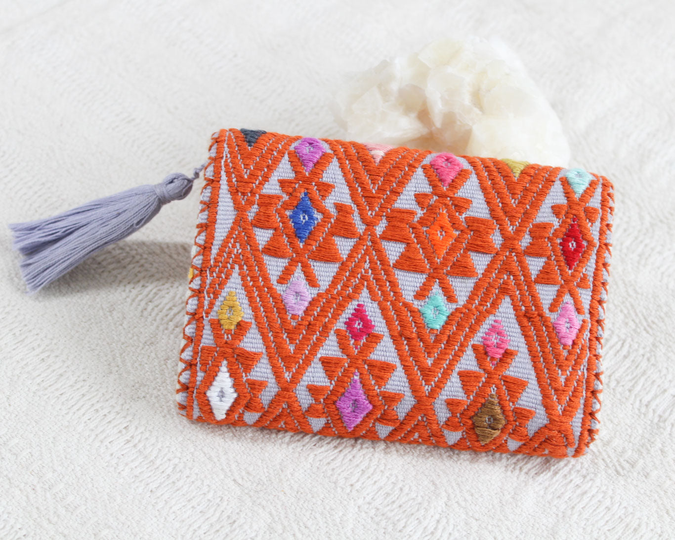Cartera Estrellas D Naranja Gris