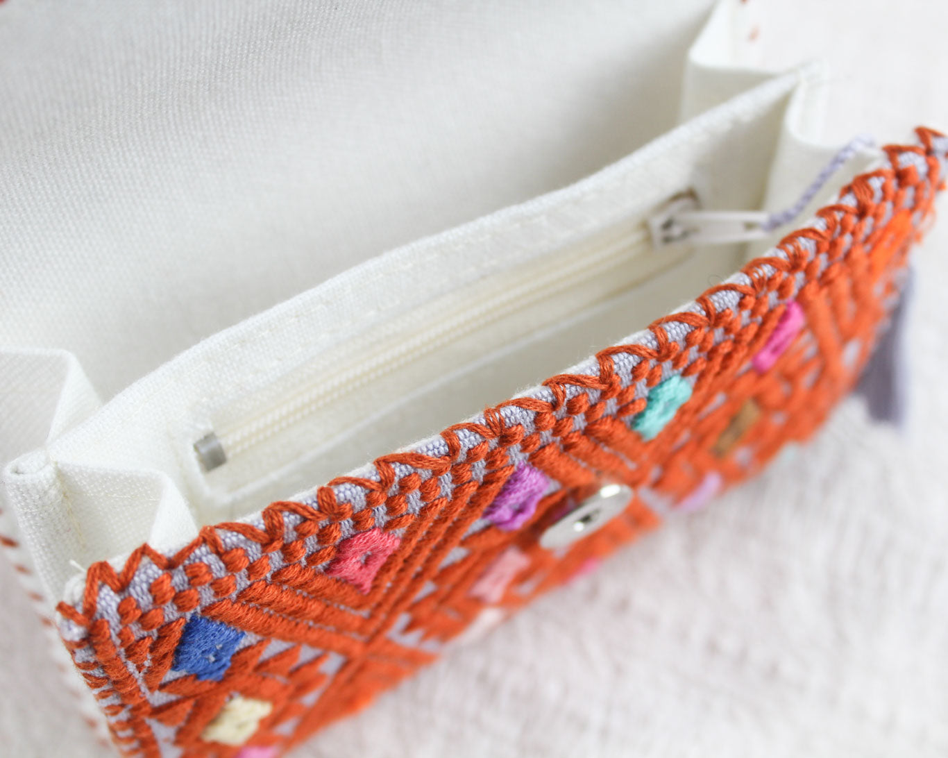 Cartera Estrellas D Naranja Gris