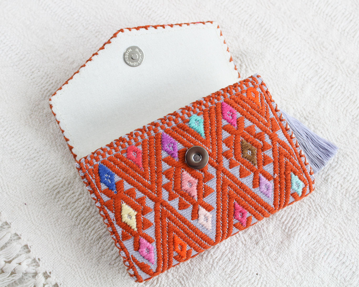 Cartera Estrellas D Naranja Gris