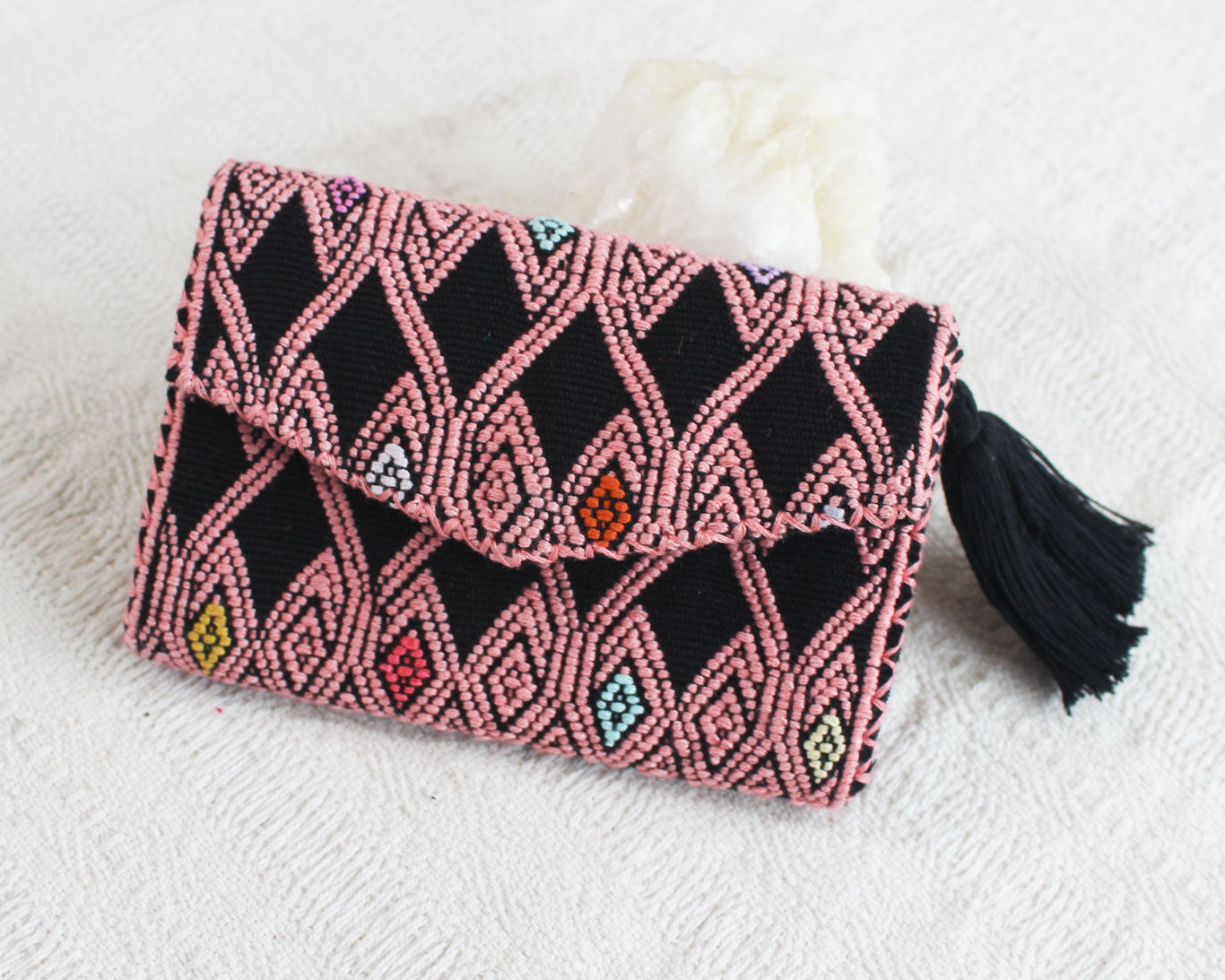 Cartera Rizado Rosa Negro