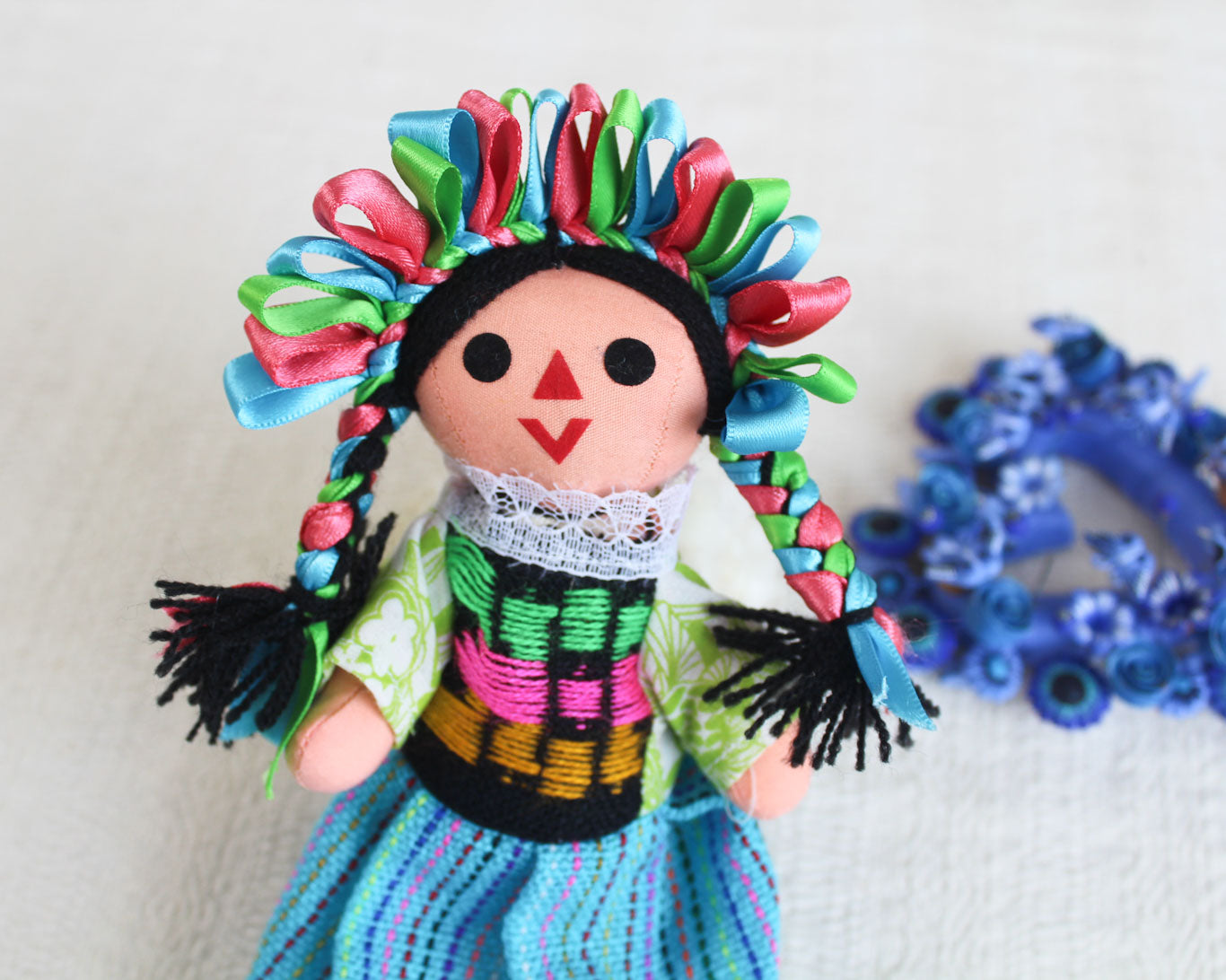 Muñeca Lelé Mediana Azul Coral Verde