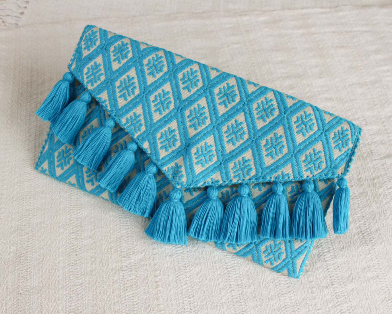 Clutch Artesanal Estrellitas Azules