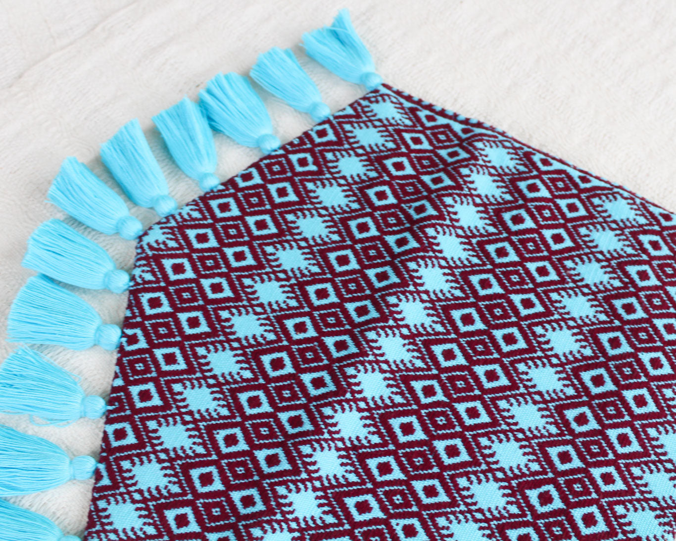 Clutch Artesanal SCH ’IXAL Corona Azul Vino