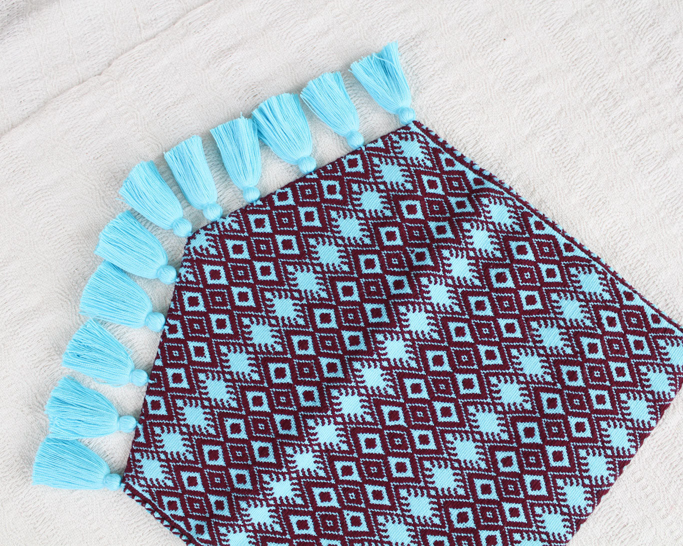 Clutch Artesanal SCH ’IXAL Corona Azul Vino