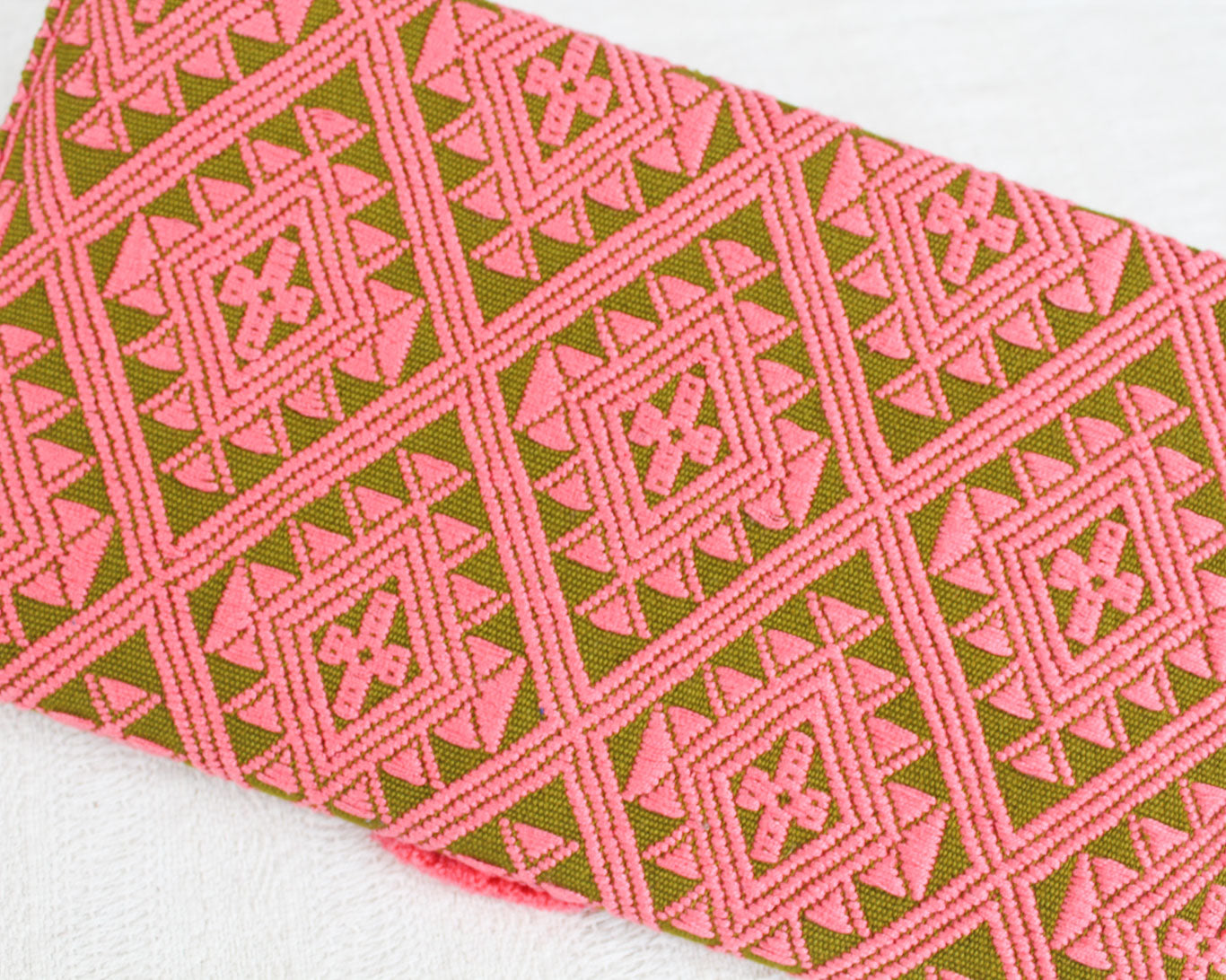 Clutch Artesanal Estrellas Rosa Verde O