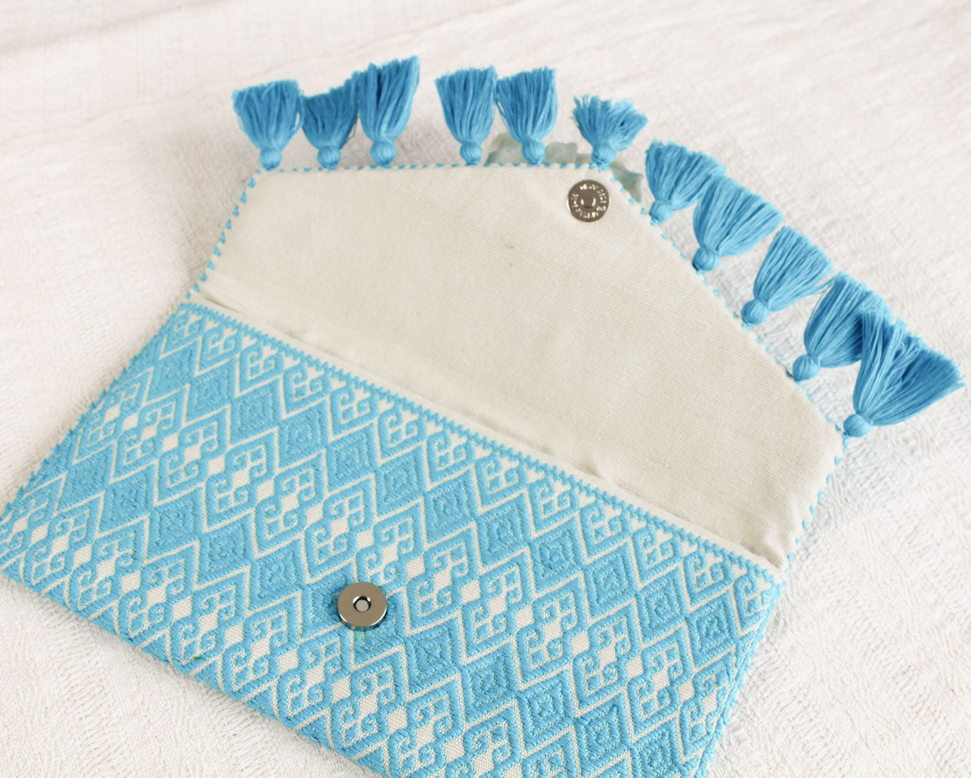 Clutch Artesanal Rizado Azul