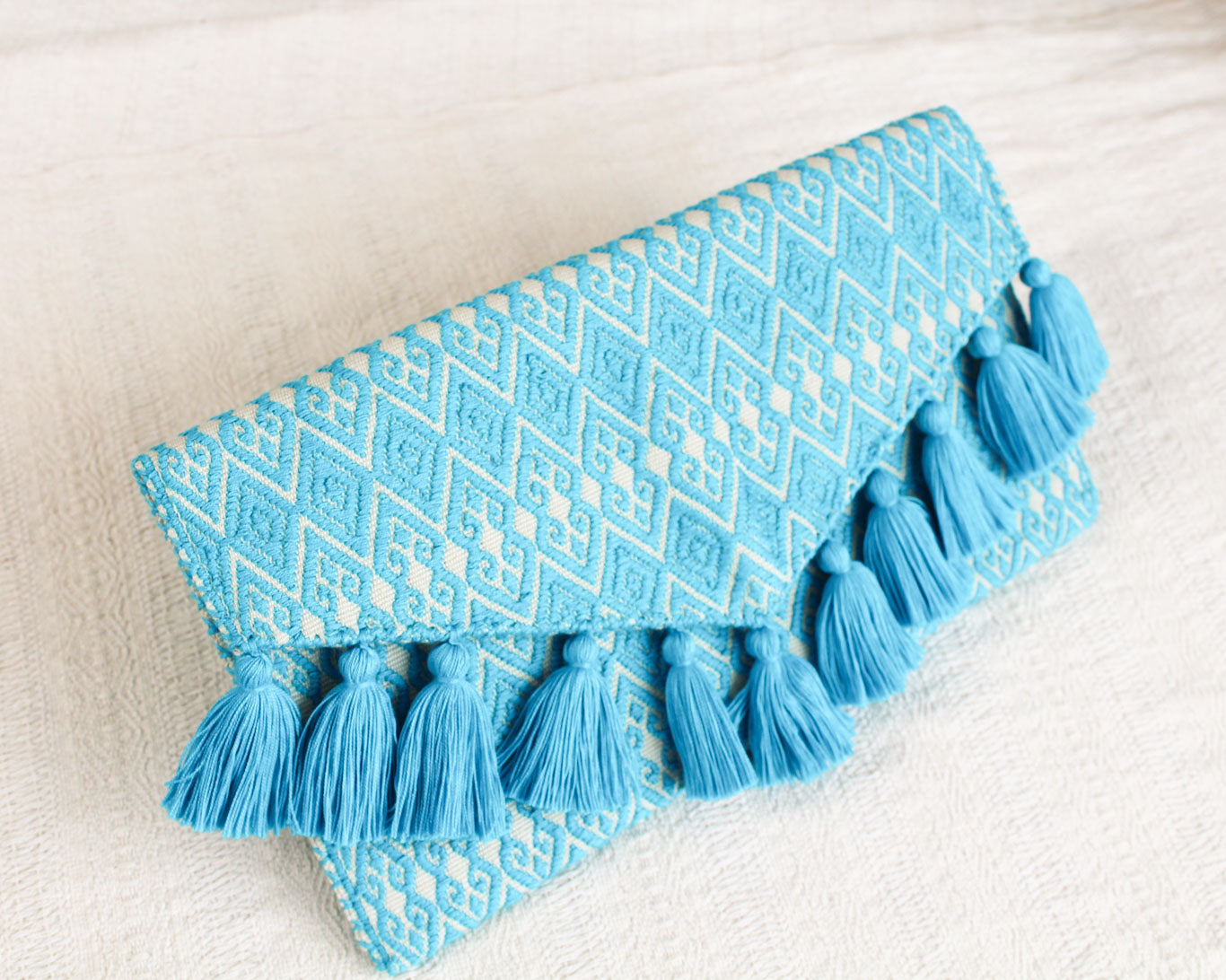 Clutch Artesanal Rizado Azul