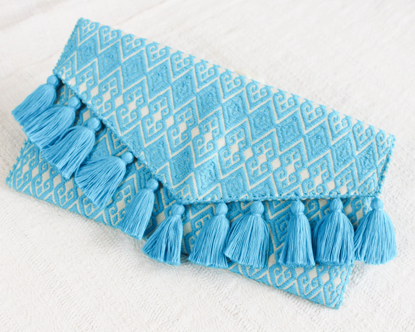 Clutch Artesanal Rizado Azul