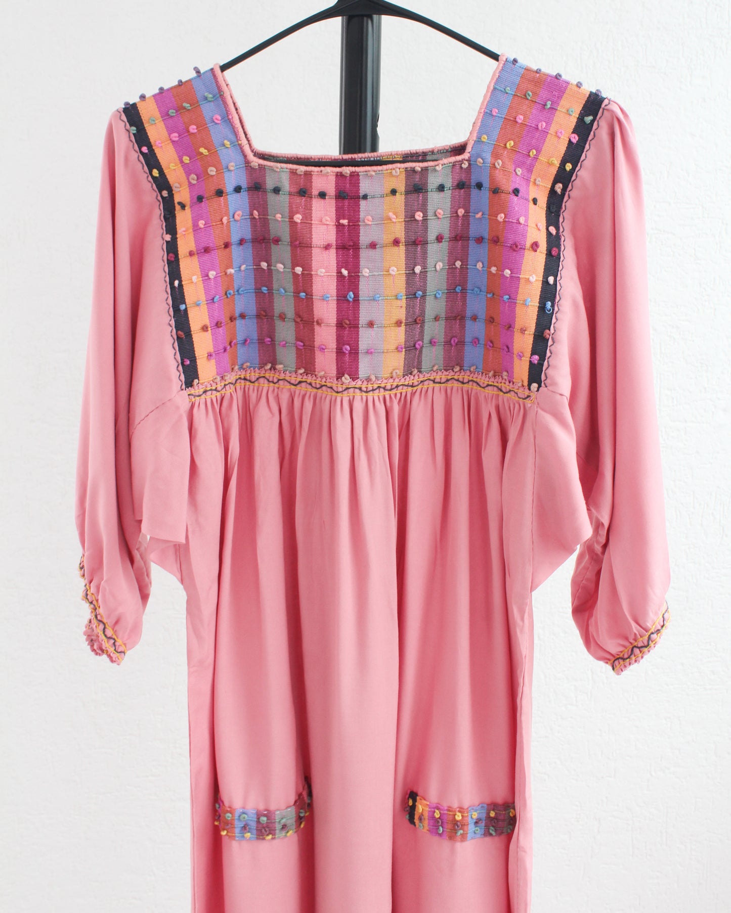 Vestido Nuditos 3/4 Manga Rosa