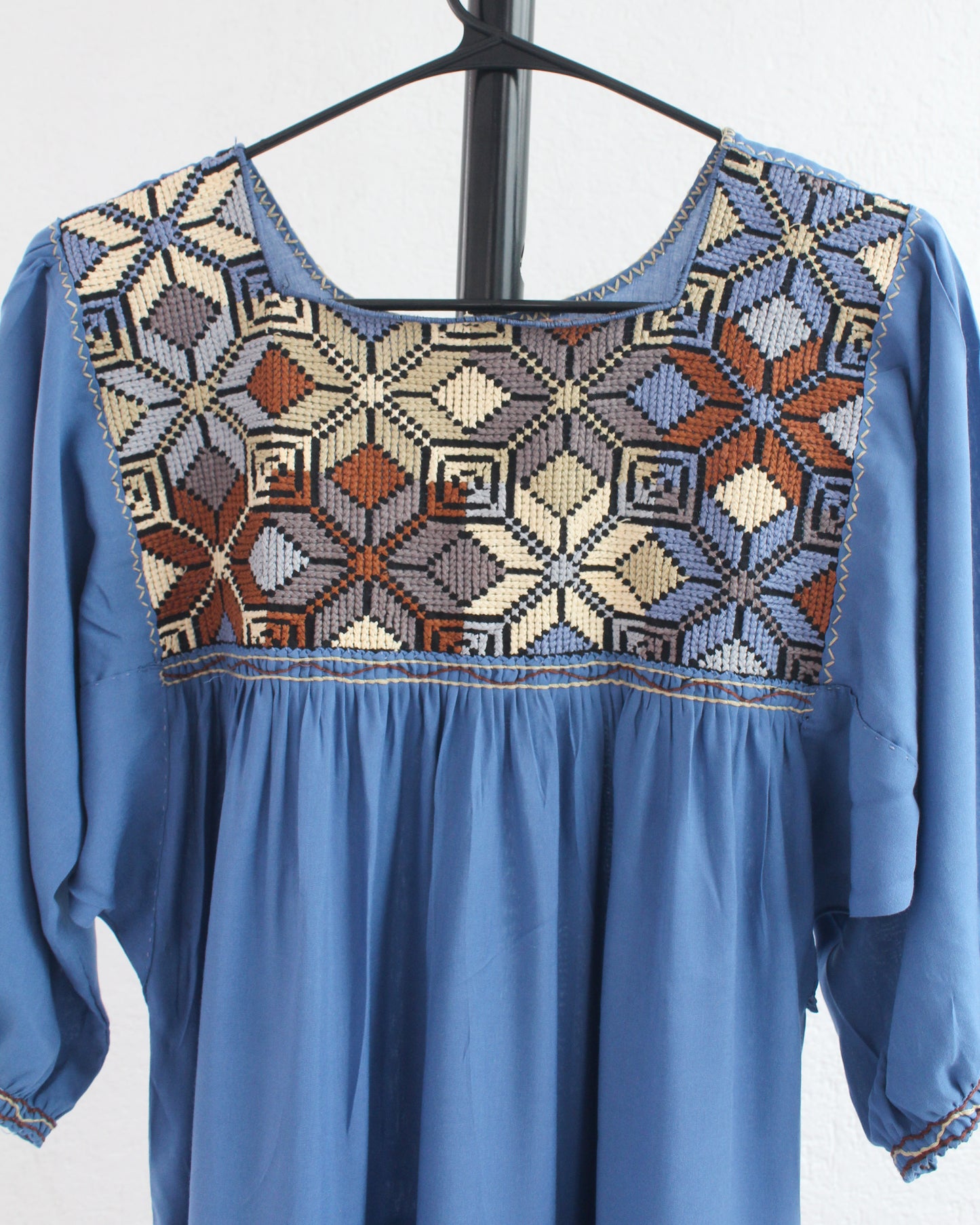 Vestido Julia Flores Azul L / XL Manga 3/4