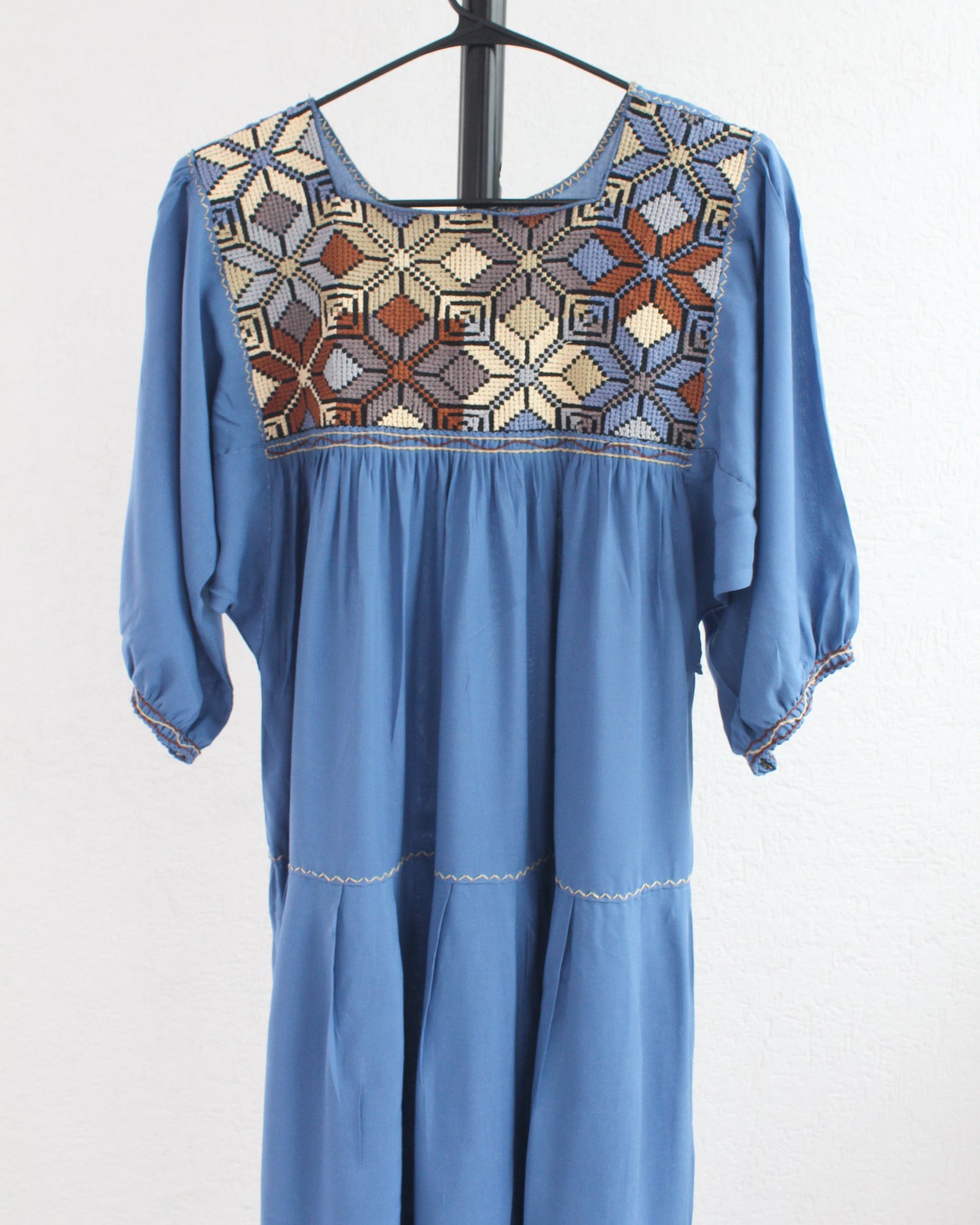 Vestido Julia Flores Azul L / XL Manga 3/4
