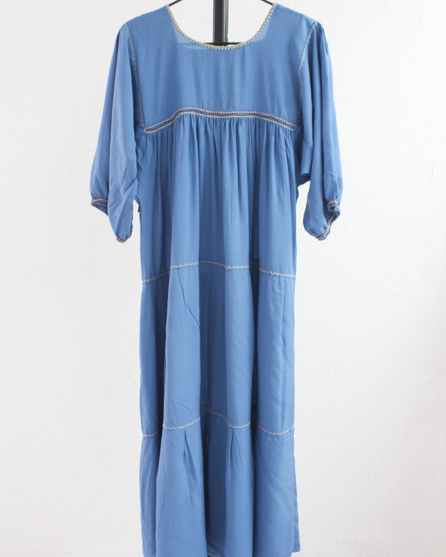 Vestido Julia Flores Azul L / XL Manga 3/4