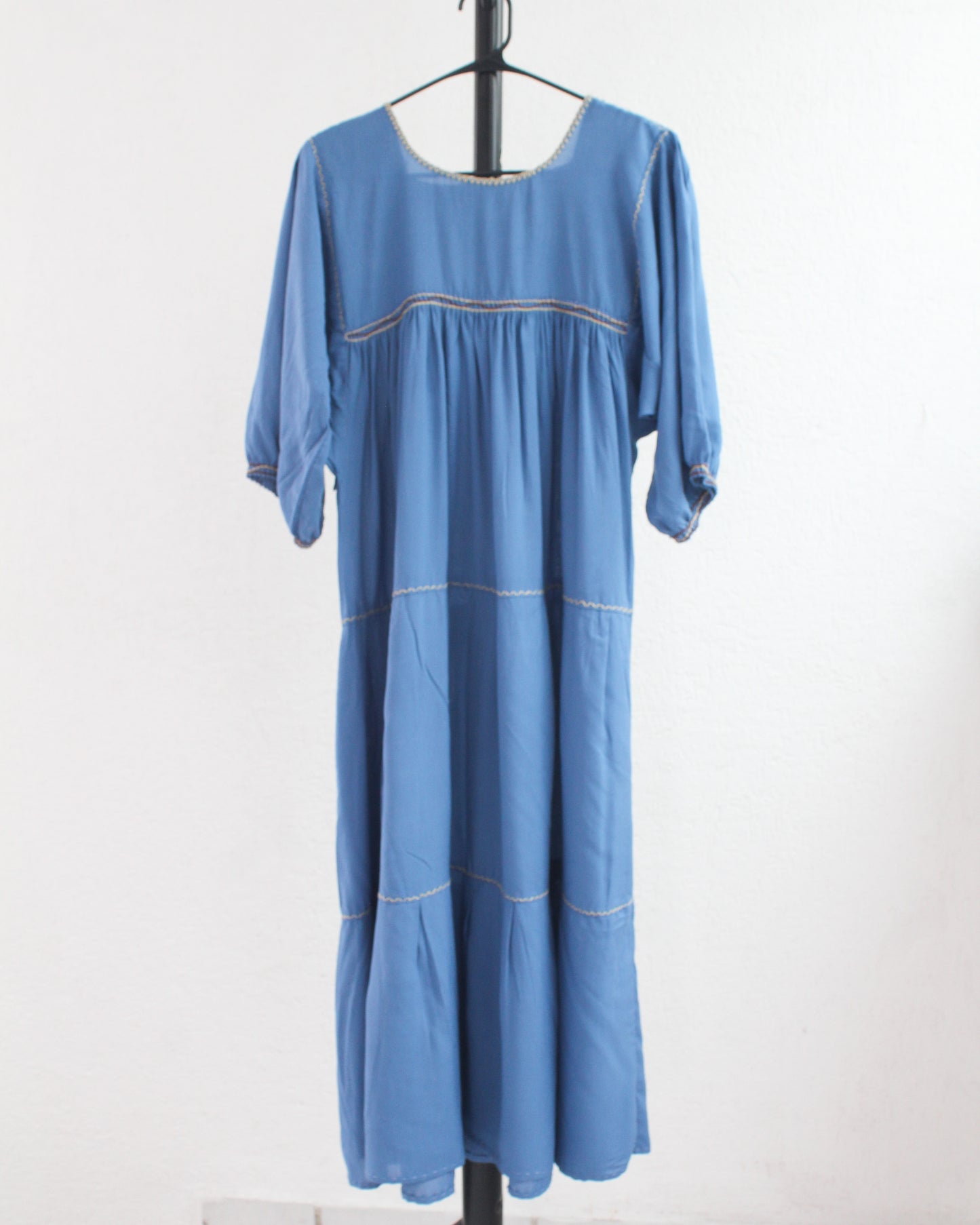 Vestido Julia Flores Azul L / XL Manga 3/4