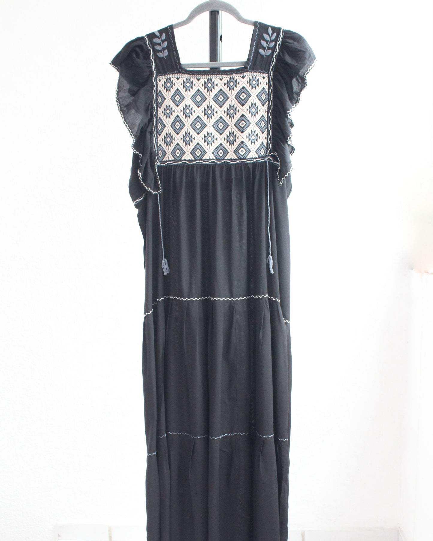Vestido Josefina Estrellas Negro Blanco Unitalla
