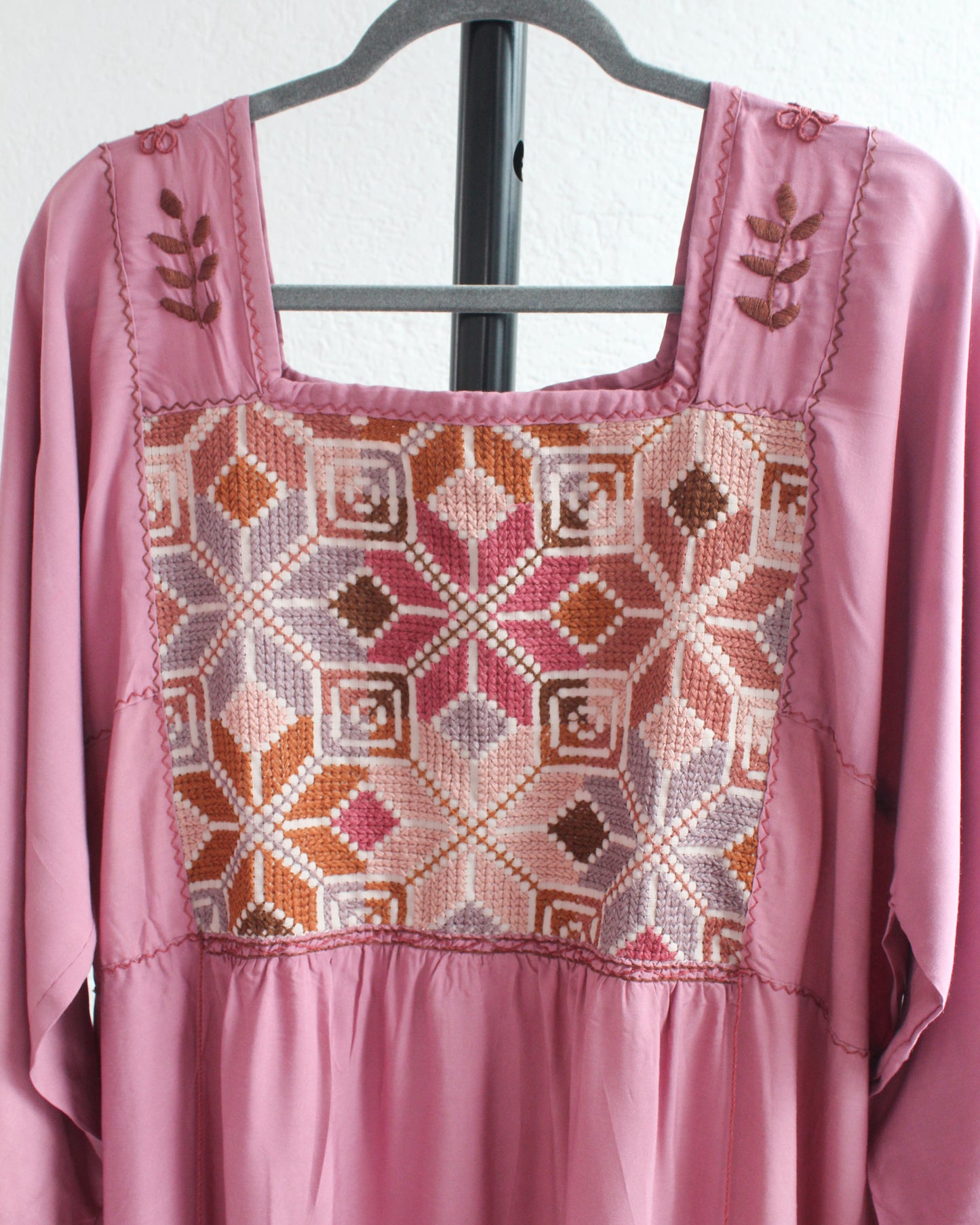 Vestido Julia Flores Manga 3/4 L / XL Rosa