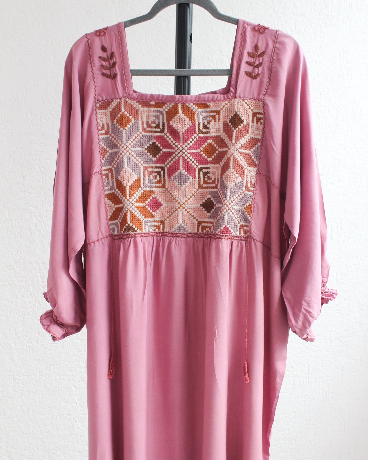 Vestido Julia Flores Manga 3/4 L / XL Rosa