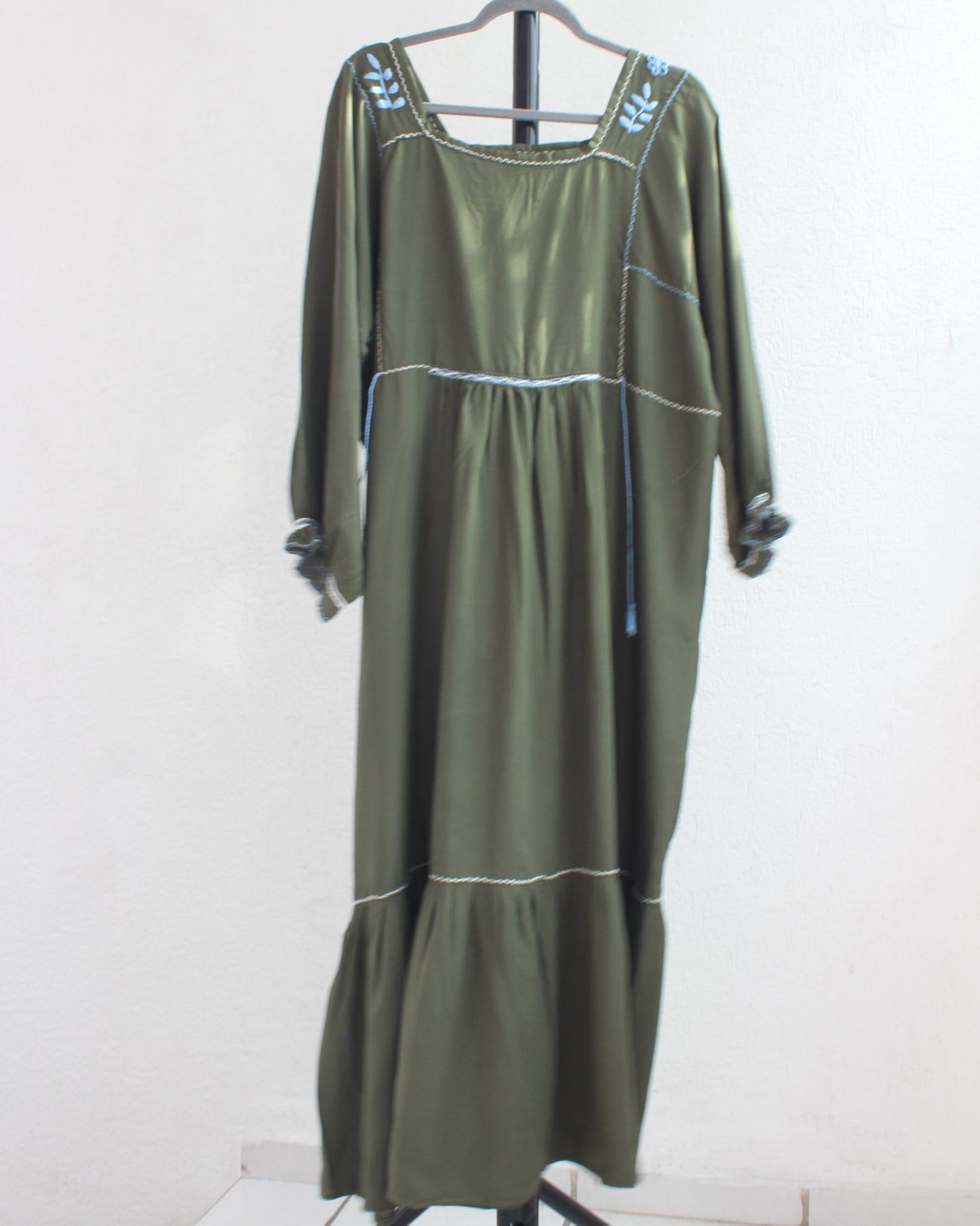 Vestido Julia Flores Manga 3/4 L / XL Verde