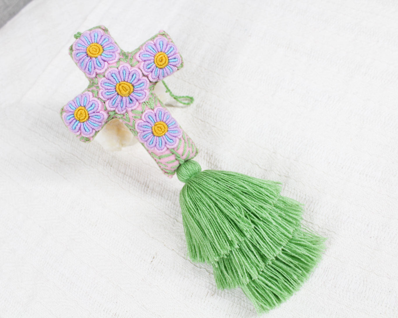 Cruz Pequeña Rosa Verde