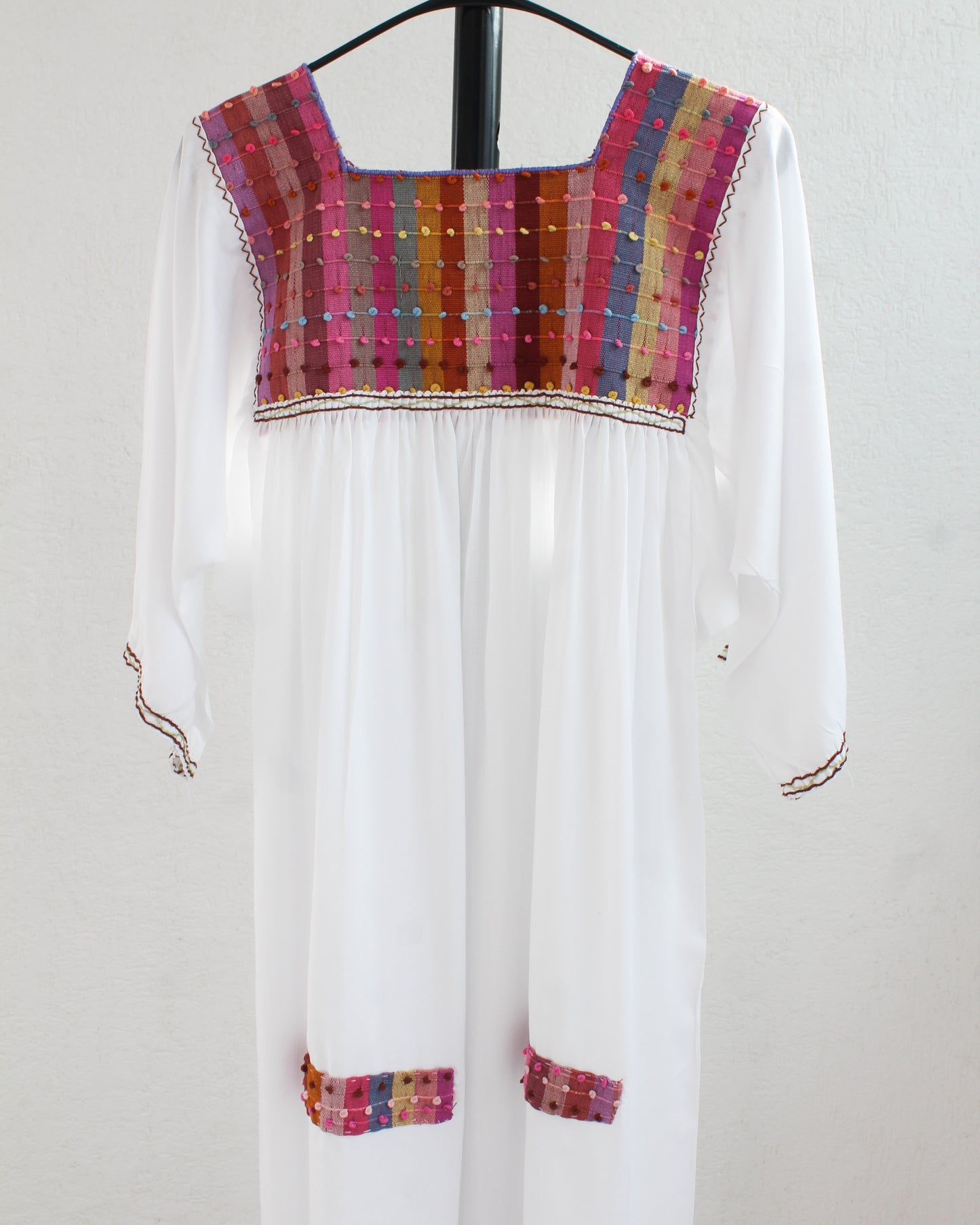 Vestido Nuditos 3/4 Manga Blanco