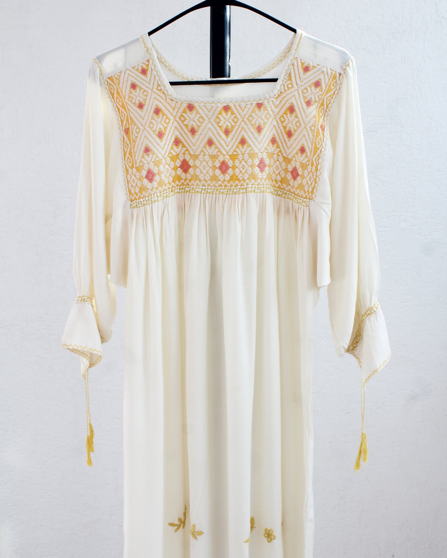 Vestido Elena Marfil Amarillo Manga 3/4 CH - M -L