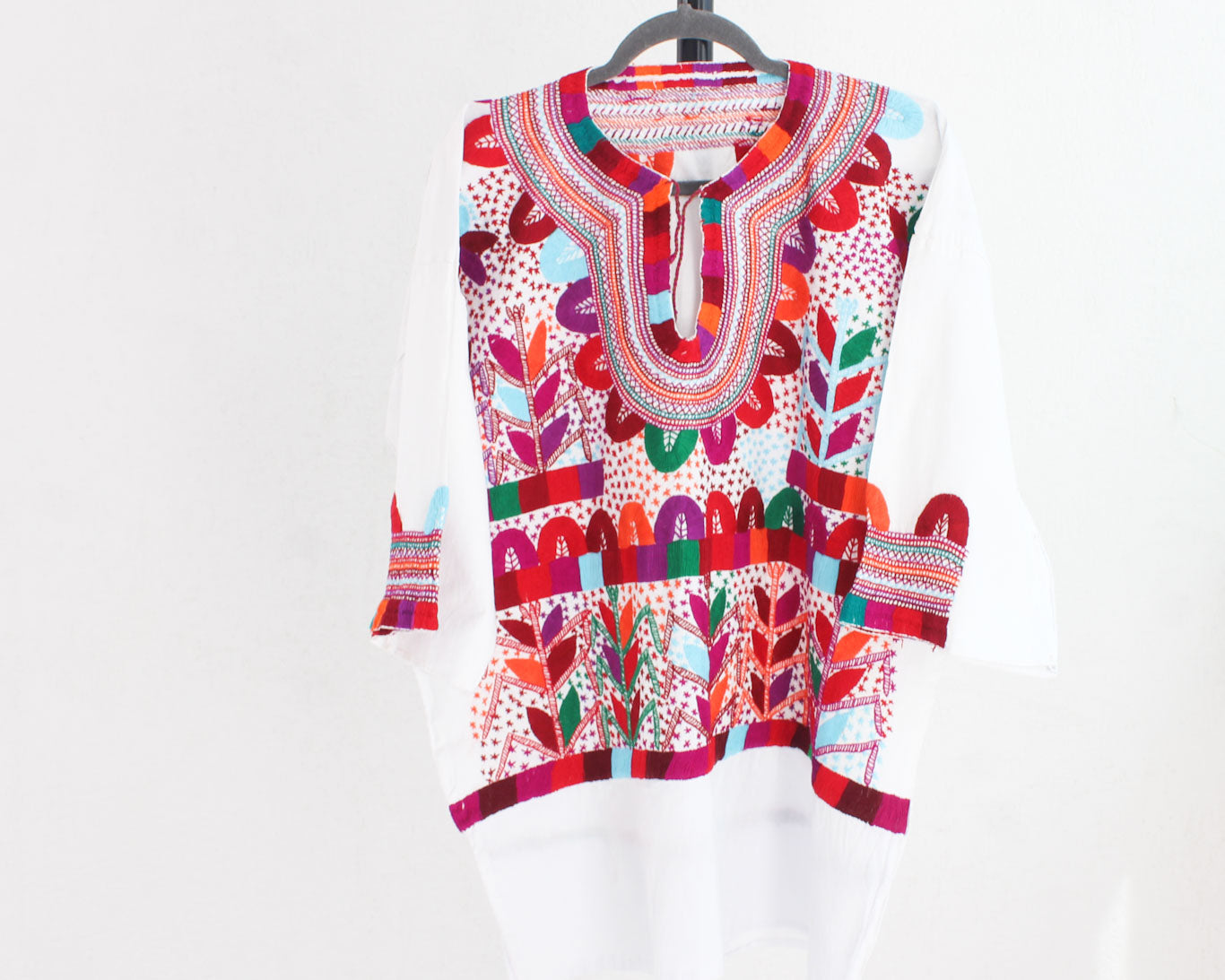 Blusa Milpa L - XL Rojo Vino Verde