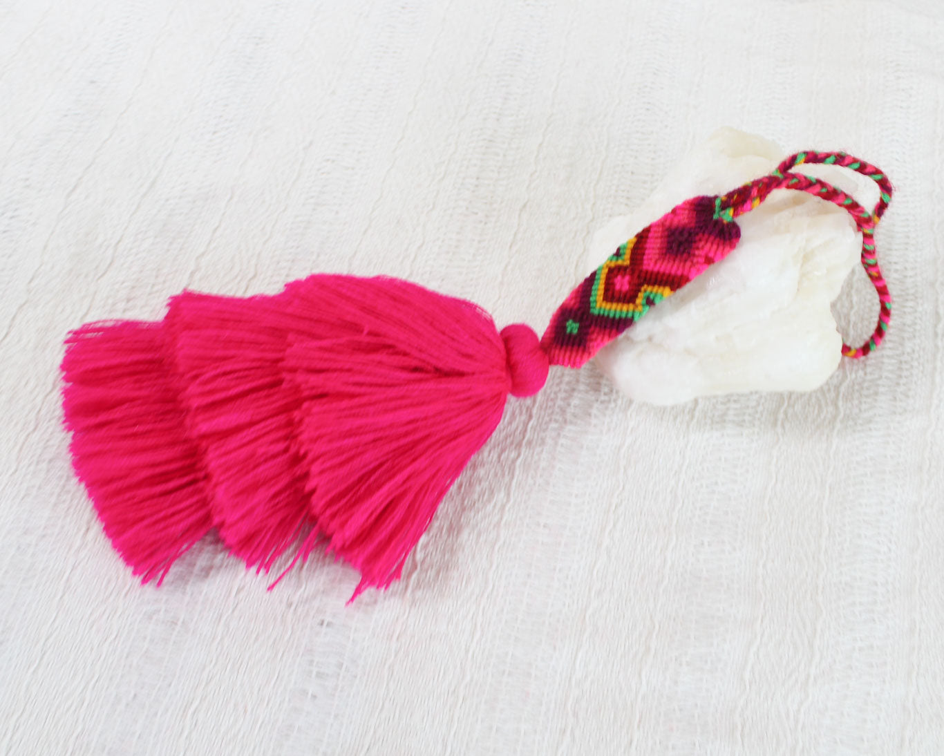 Campanitas con pulsera Rosa Mexicano