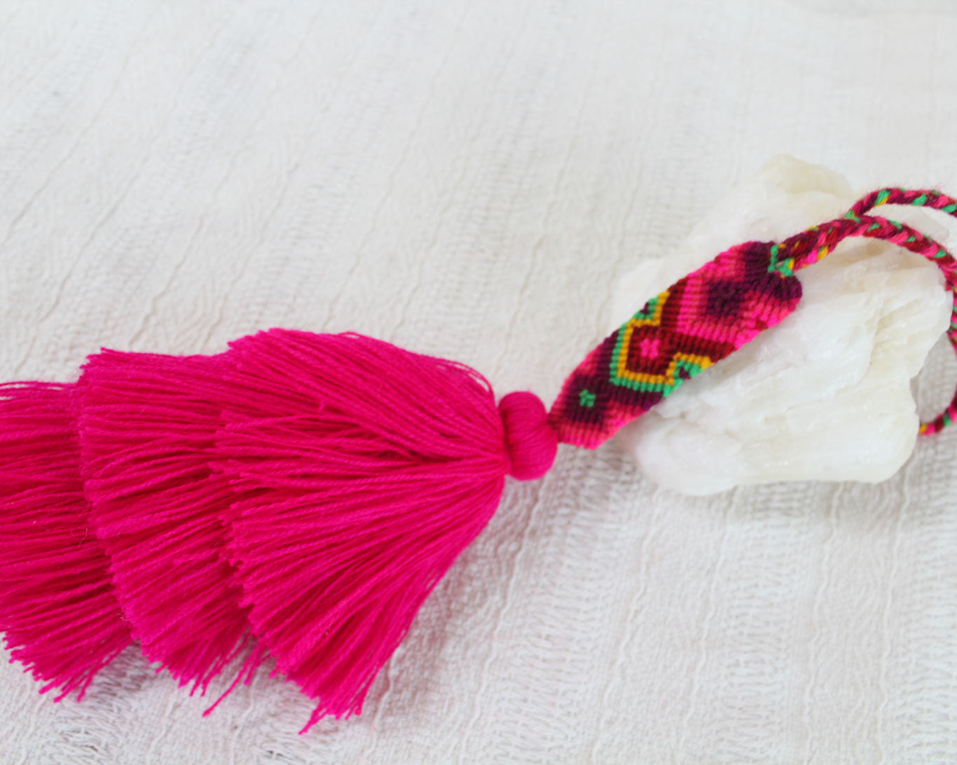 Campanitas con pulsera Rosa Mexicano