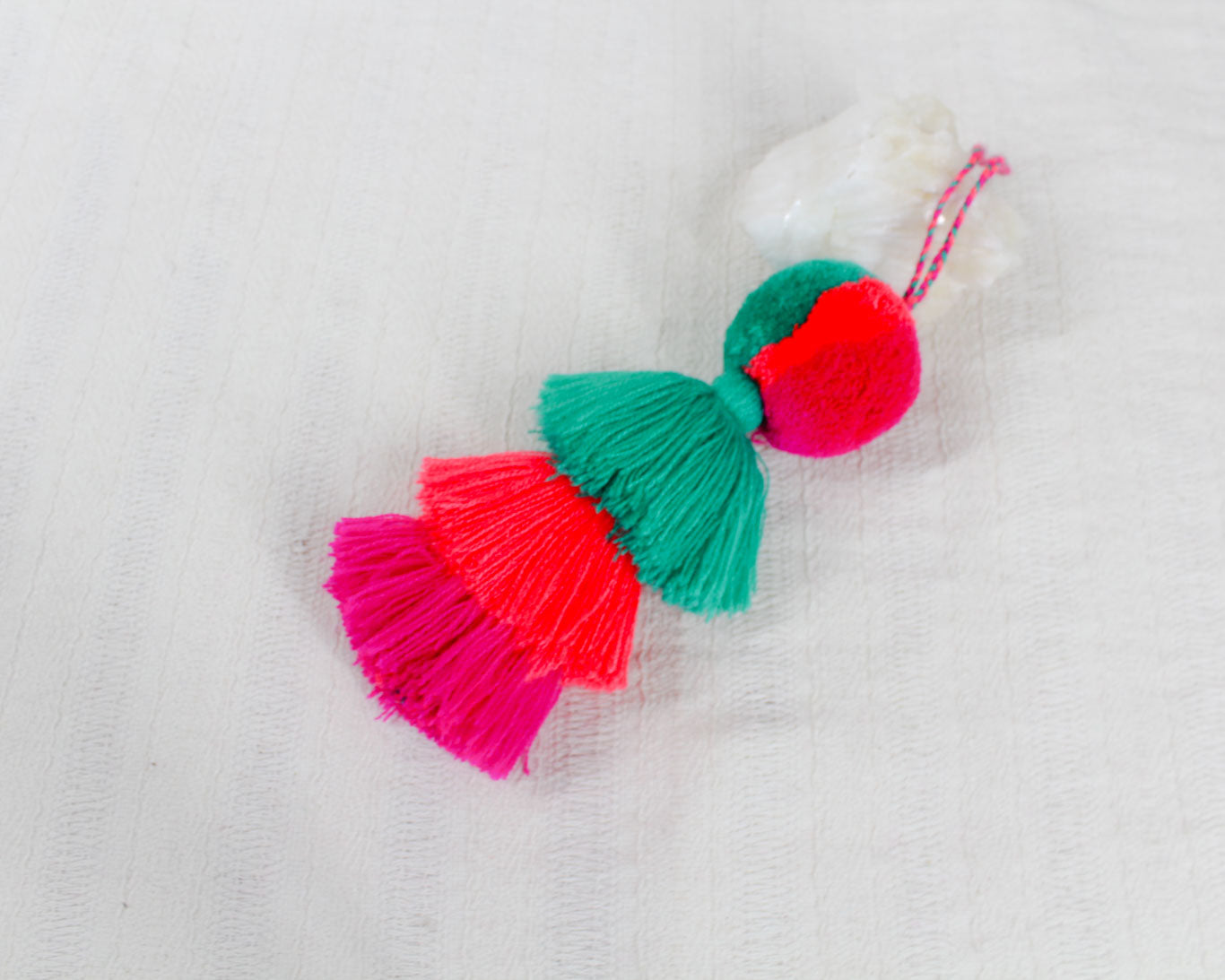 Pompon Grande Turquesa Coral Rosa