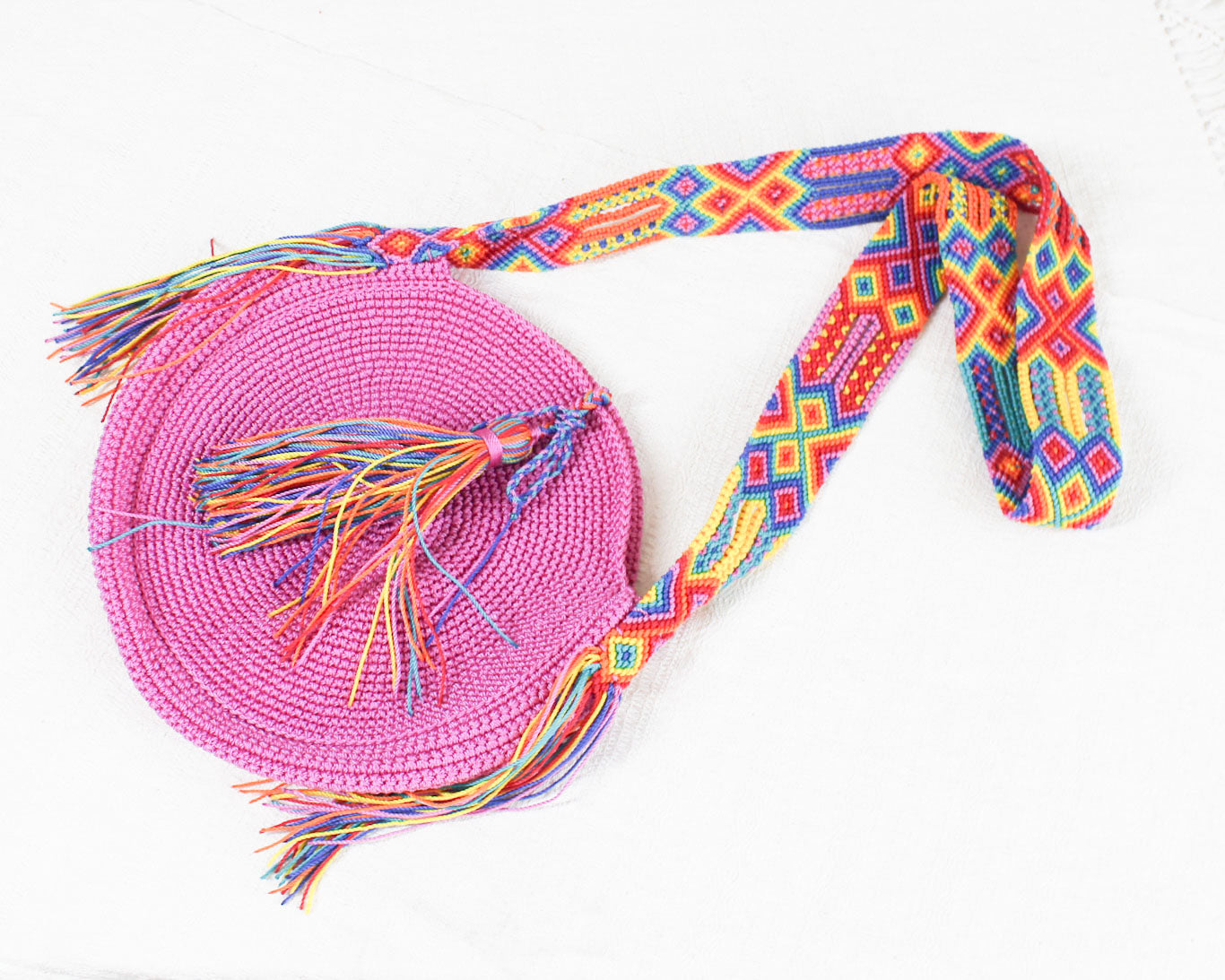 Bolso Redondo Rosa Colores