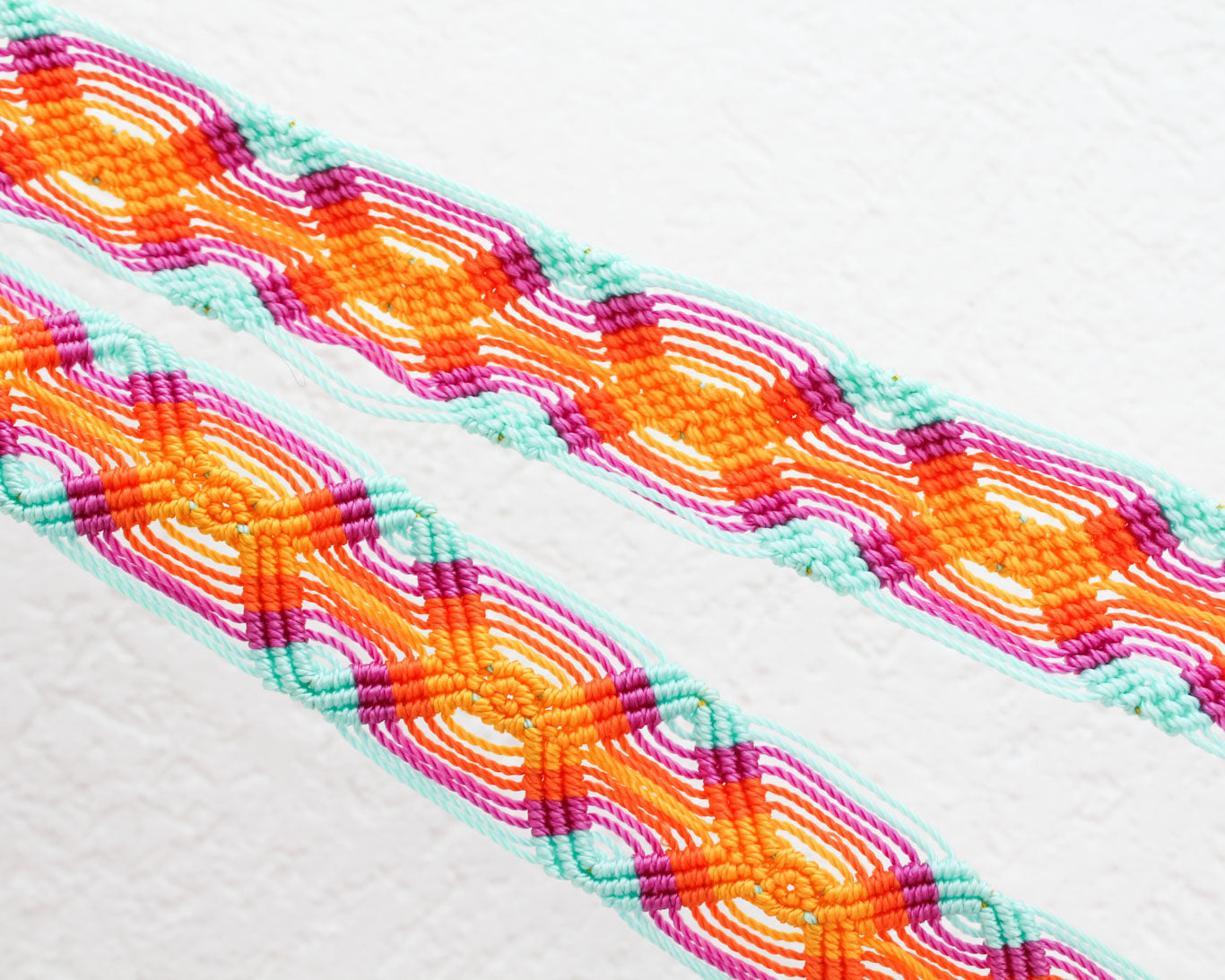 Cinta Tejida Delgada Turquesa Naranja Rosa Amarillo